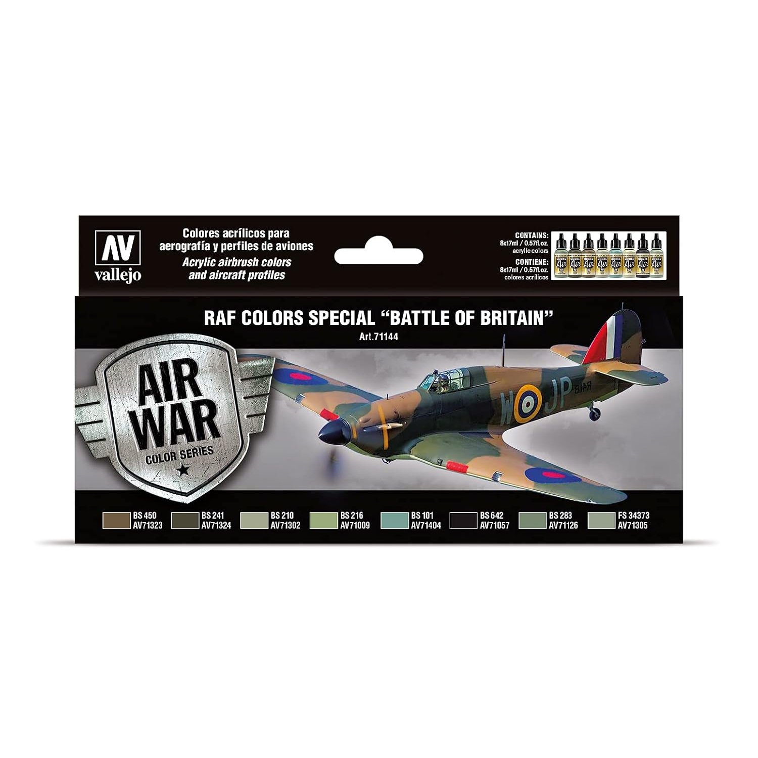 Vallejo Model Air Acrylic Paint, Matte Finish for Airbrush, 18 ml, Ideal for Model Building and Figures, Battle of Britain Series