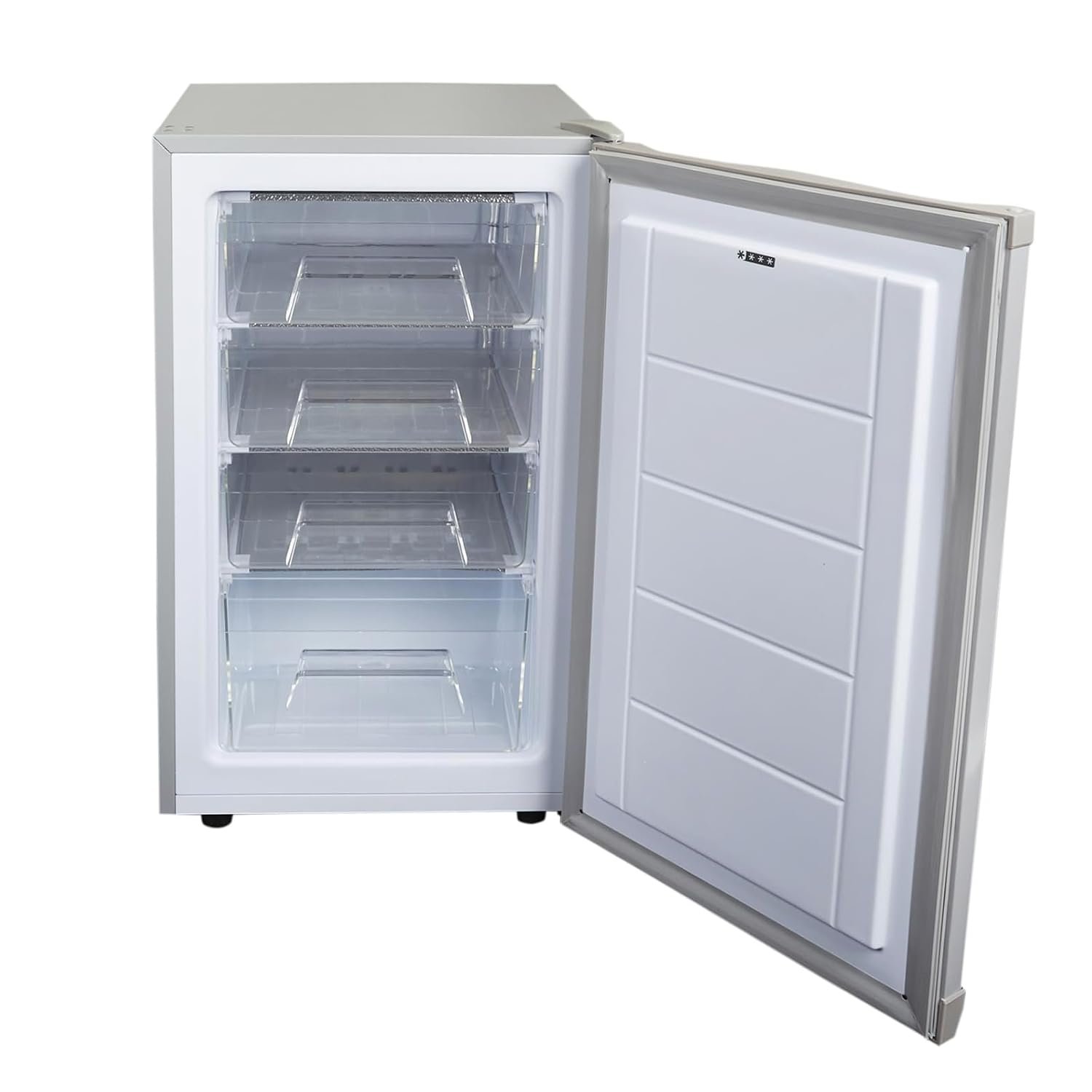 SIA UCF50GR Freestanding Under Counter Freezer, 77L Capacity, 4* Freezer Rating, E Rated, 50cm Wide, Reversible Door, Grey, 2 Years Parts & Labour Guarantee