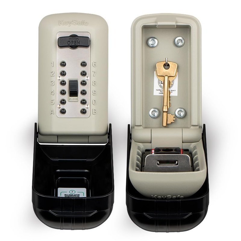 Key Safe C500 Pro - High Security Police Preferred Outdoor Attack resistant Push button Wall Mounted Key safe. Lock box for keys, fobs, access cards