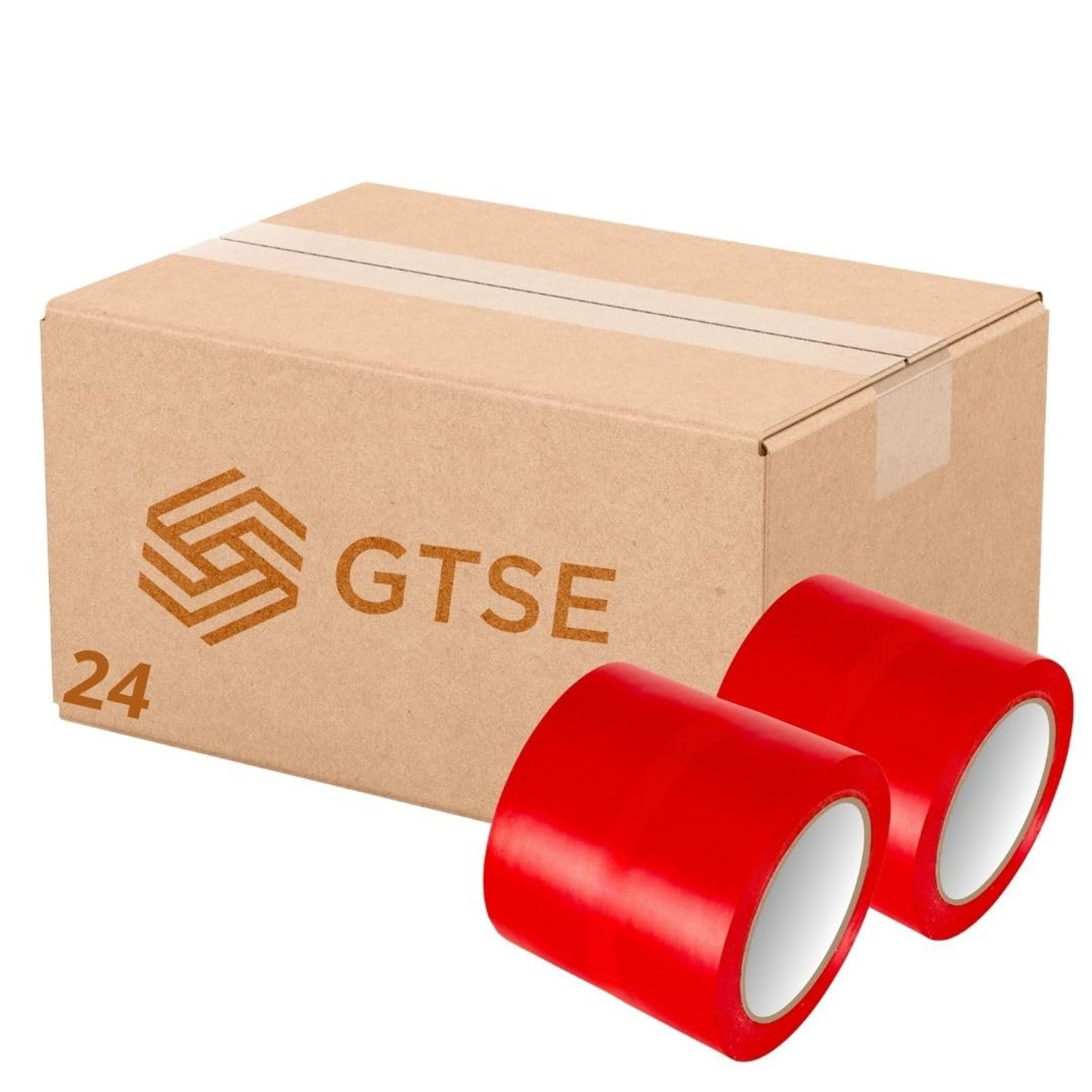 GTSE 100mm x 33m, Red, Wide PVC Lane Floor Tape, 24 Rolls, Safety Line Marking Tape, 0.15mm Thick, Suitable for Dance Floors, Gyms, Warehouse, Sports Industry