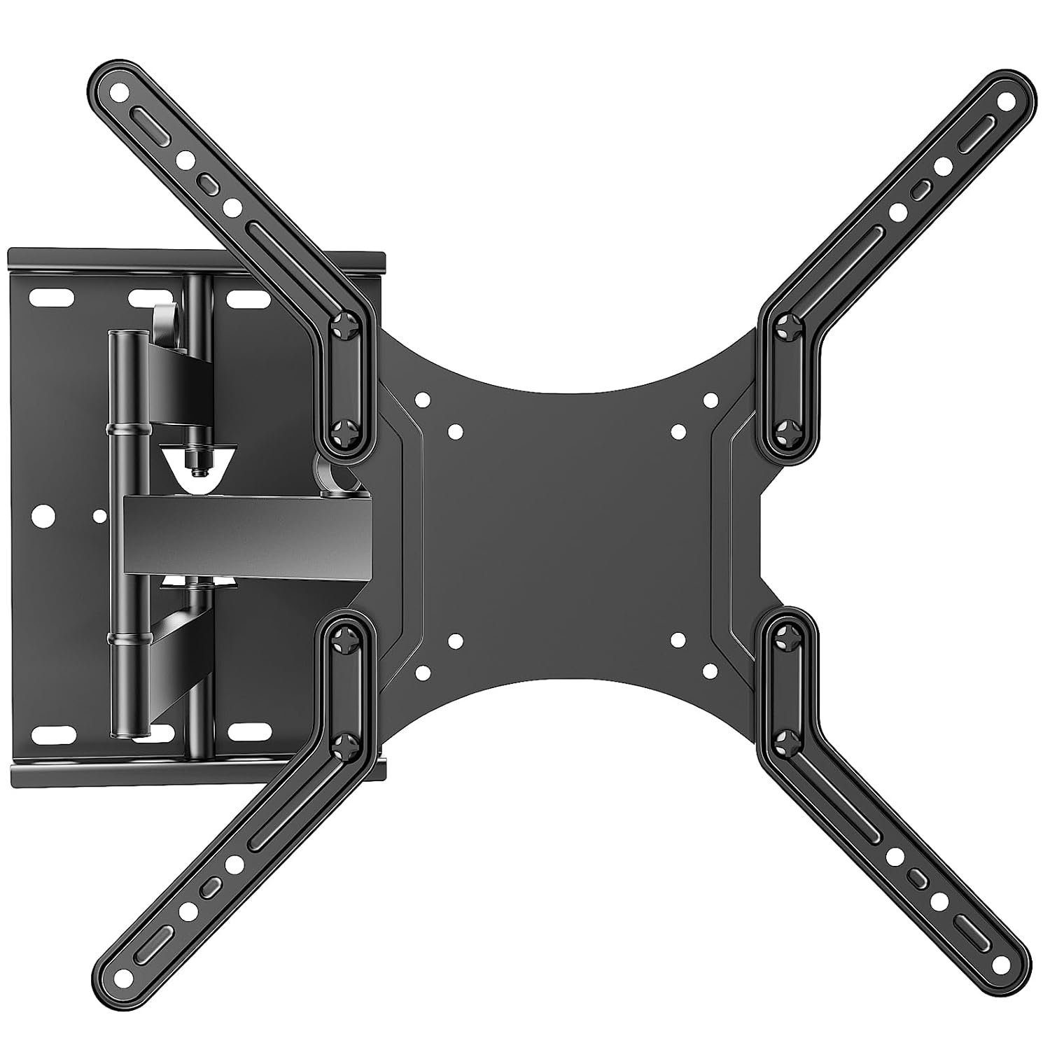 Livotica Black TV Wall Bracket for 23-55 Inch TVs, Swivels Tilts TV Wall Mount, 45kg Capacity, VESA 400x400, Easy Install
