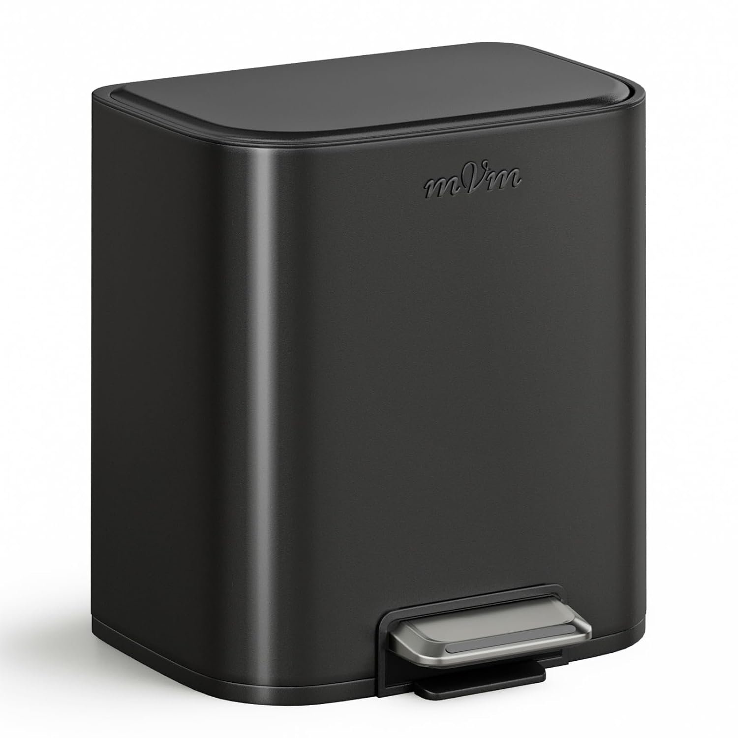 mVm 20L Kitchen Bin,Stainless Steel Trash Bin with Lid,Heavy Duty Step Trash Can with Inner Bucket,Soft Close and Stays Open,Smooth Edge Garbage Bin for Home Office Bedroom