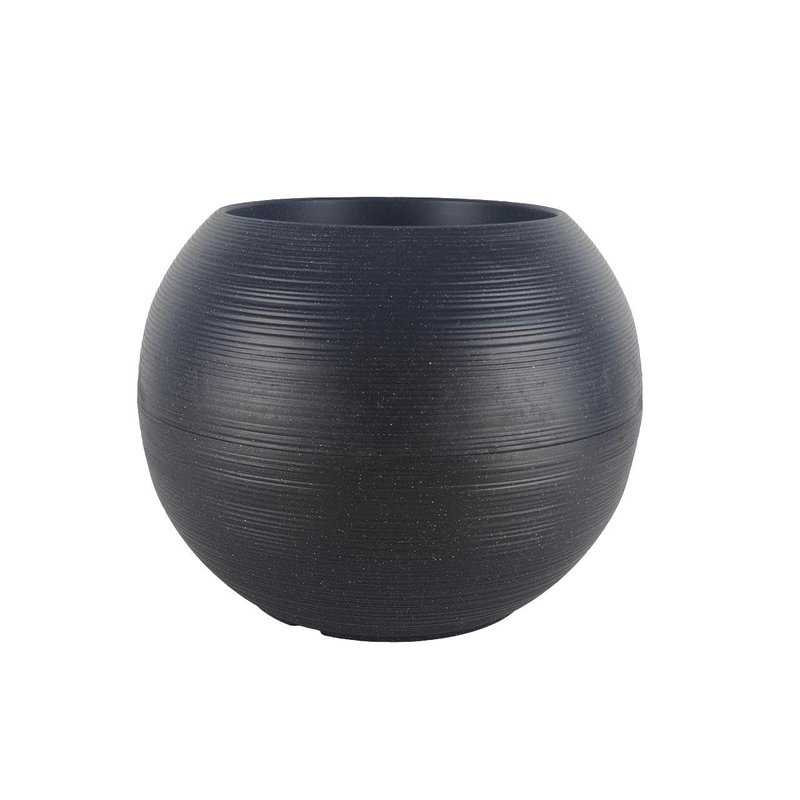 simpa Sphere Globe Shape Black Plastic Planter 35cm (H) x 35cm (D)