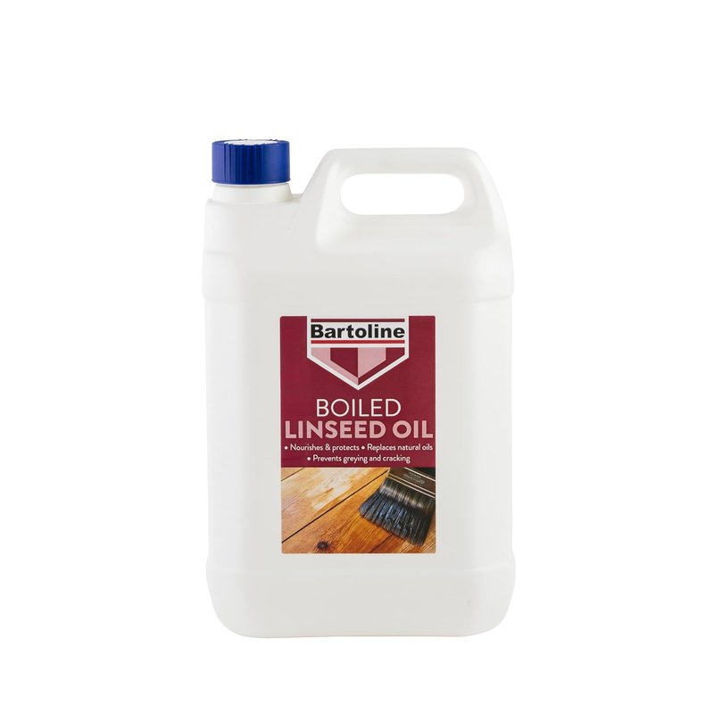 Bartoline Boiled Linseed Oil 5L – Fast-Drying Wood Treatment for Softwood Garden Furniture, Nourishes, Restores & Protects Outdoor Timber - Weather-Resistant Finish