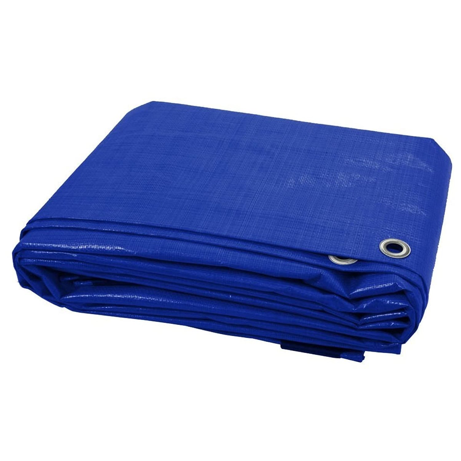 5 x 8 m Blue Tarpaulin Waterproof Tarp Sheet Cover, Groundsheet - Waterproof, Weatherproof, Frost-Resistant, UV Protection, Universal, Multipurpose, Reinforced Eyelets