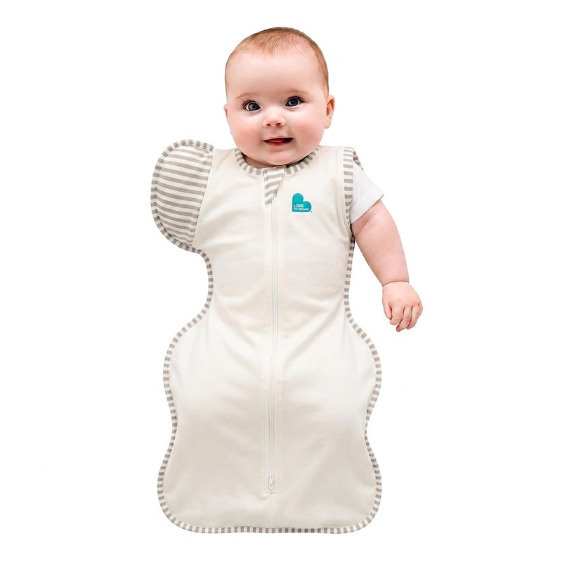 Love To Dream™ Swaddle UP™ Transition Bag, Medium 6–8.5 kg – Plain Cream | Snug Fit with Zip-Off Wings | 1.0 TOG Ideal for Spring & Summer (20–24°C) | Machine Washable Organic Cotton & Double Zip