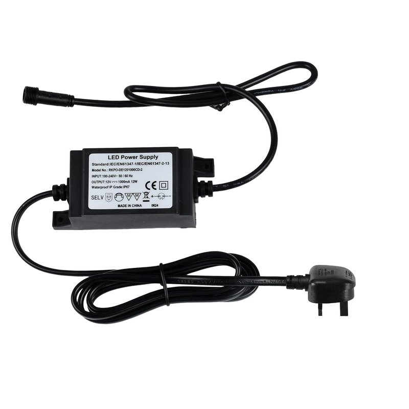 LED Driver Adapter 12W 12V, LED Power Supply Waterproof IP67, Low Voltage Led Transformers for INDARUN/GEYUEYA Home/FVTLED Led Decking Lights