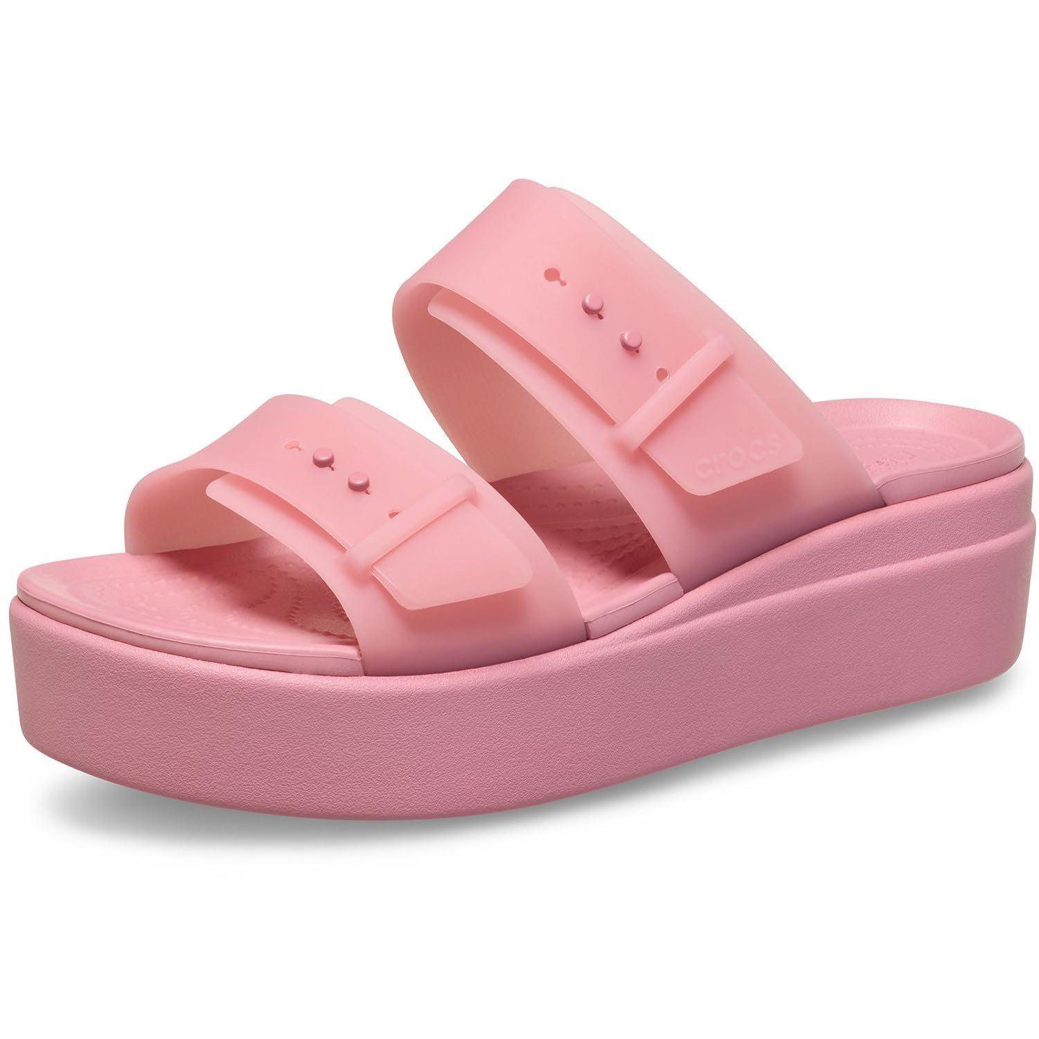 Crocs Women's Brooklyn Buckle Low Wedge Sandal, Rosette, 4 UK