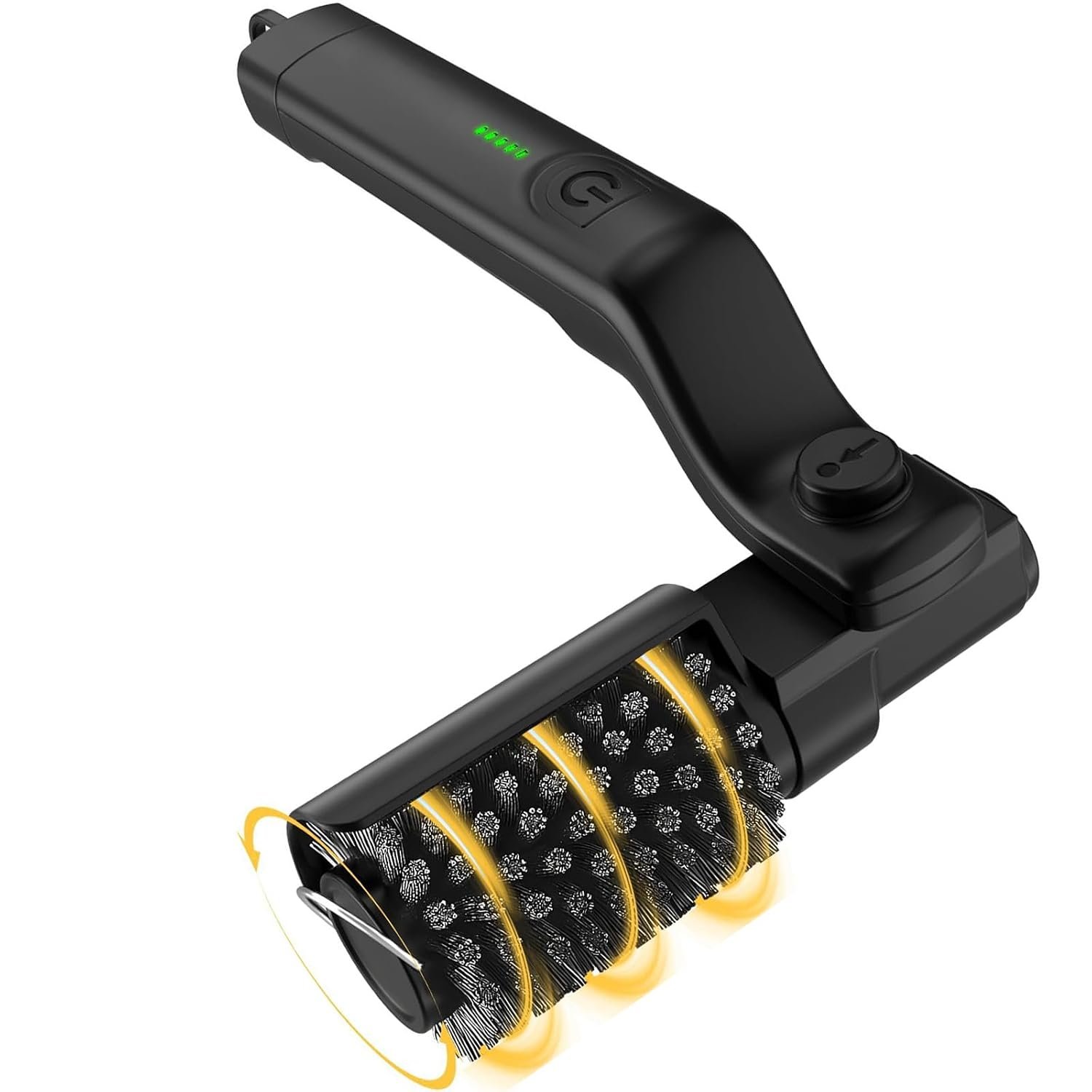 Electric Grill Brush with 180° Adjustable Head & 360° Splash Guard - Electric Barbecue Cleaner Kit, 2 Brush Heads, USB Rechargeable, for Grill Grates, Stainless Steel, Cast Iron, Outdoor BBQ Cleaning
