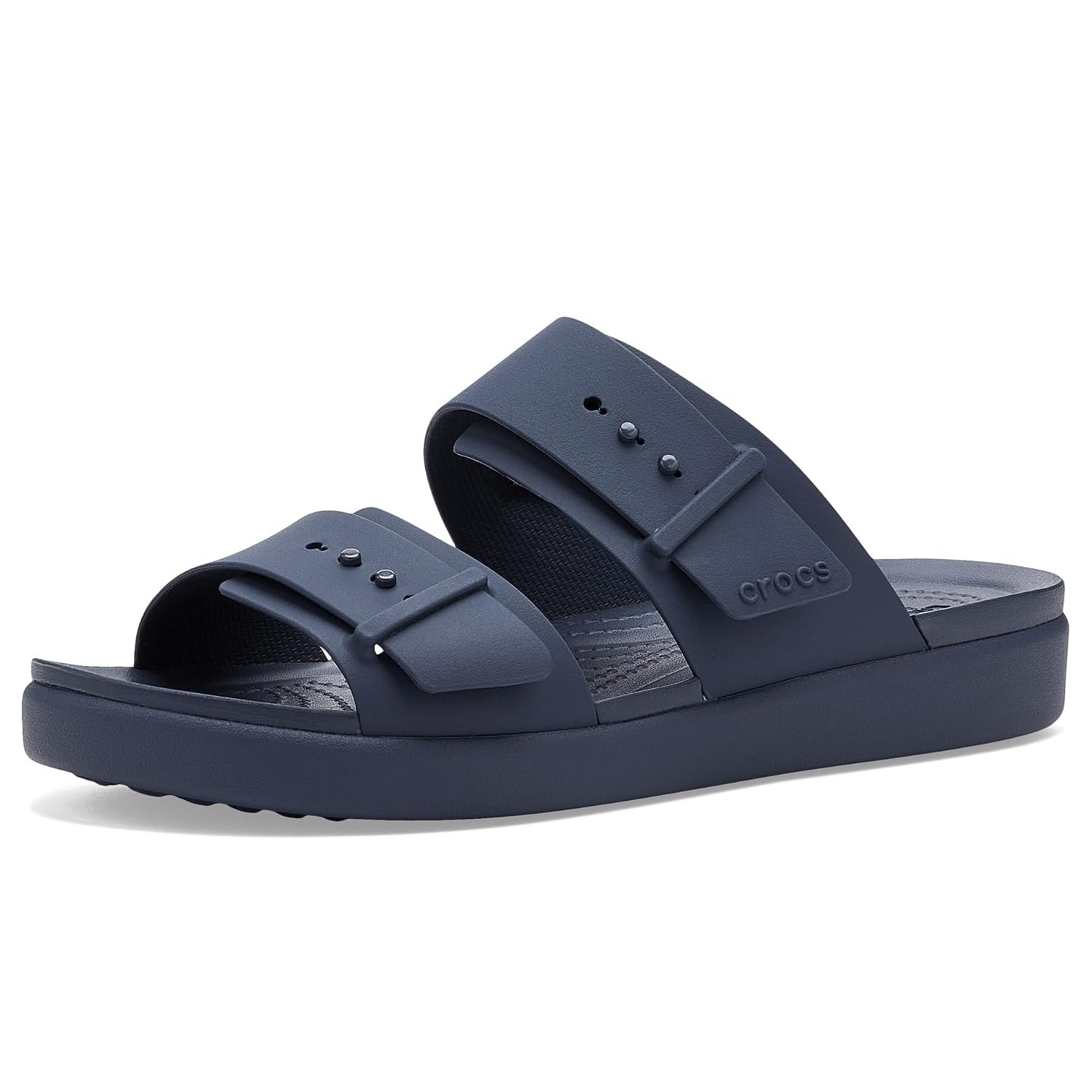 Crocs Women's Brooklyn Buckle Low Wedges, Navy, 6
