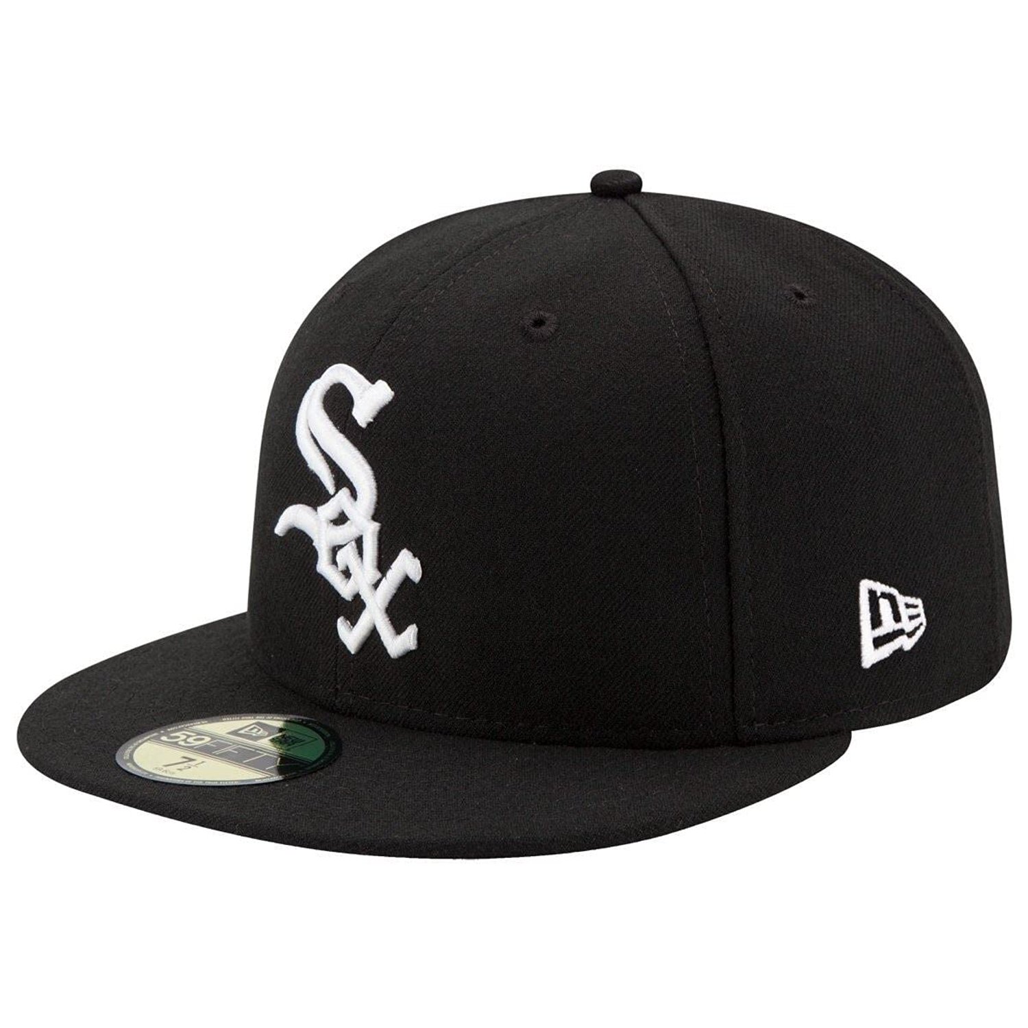New Era Chicago White Sox Cap 59Fifty Basecap Baseball Fitted Kappe MLB Schwarz - 7 1/2-60cm (XL)