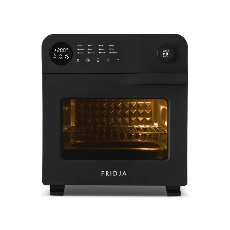 Fridja Super Oven Compact Digital Air Fryer Oven, Intelligent Presets, Powerful Convection Fan, Easy to Clean, Fast and Versatile, Stainless Steel Interior, Easier Cooking (15, litres)