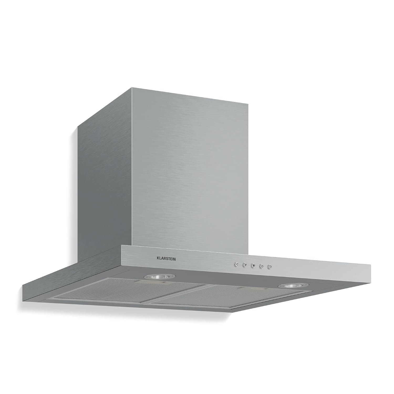 Klarstein Limelight extractor hood – stainless steel wall-mounted hood, extractor hood with 3 power settings, 600 m³/h, digital display, LED lighting, 64 dB, 60 cm wide, silver