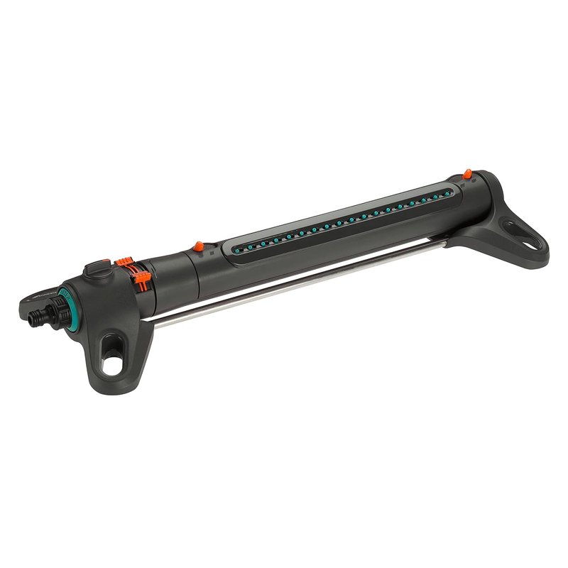 Gardena AquaZoom L rectangular sprinkler: Sprinkler for watering areas of 28–350 m², range 7–21 m, spread 4–17 m, built-in metal filter (18714-20)