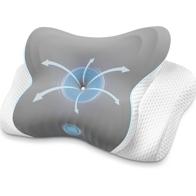 MISSCOZY Ergonomic Pillow for Side Sleeper-Cervical Pillow for Neck Pain Relief,Anti Snore Sleep Apnea,Memory Foam Neck Support Side/Back/Stomach Sleepers,Washable Cover No.HK30001(Grey,Standard)