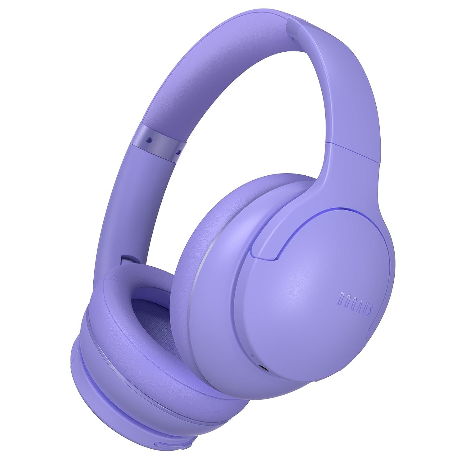 DOQAUS Bluetooth Headphones Over Ear, 90H Playtime, 3 EQ Mode, HiFi Stereo Bass Wireless Headphones with Mic, Soft Earmuff, Foldable for Phone/PC (Lilac)