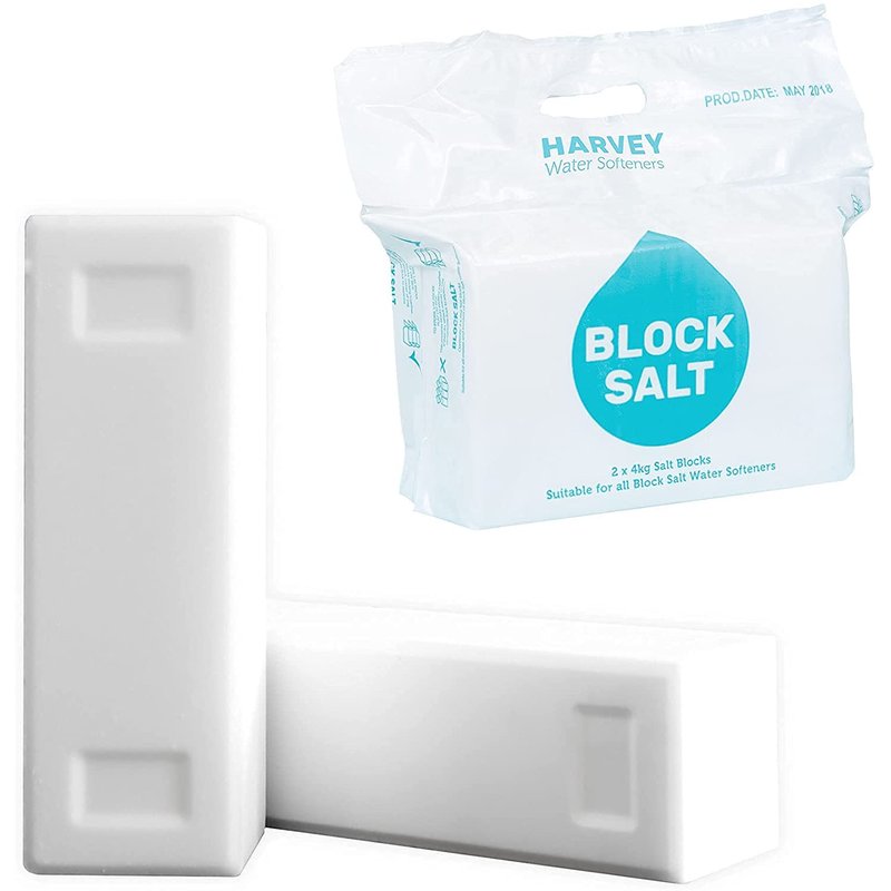 Harvey Block Salt for Water Softeners | Original Pure Grade A Food Quality Salt | 3 Bags, Securely Boxed | Each Bag Contains 2 Blocks | Efficient Softening Solution