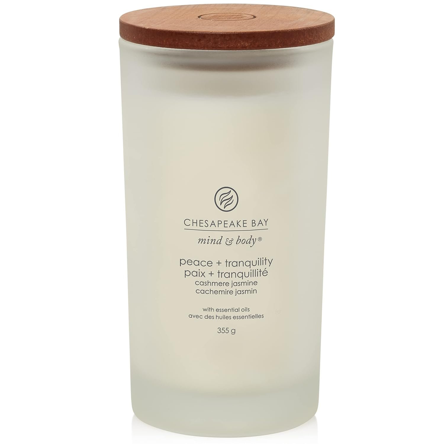 Chesapeake Bay Scented Candle | Peace + Tranquility (Cashmere Jasmine) Large Tumbler Aromatherapy Candle | Long Burning Candles: up to 82 Hours | Mind & Body Collection | Gifts for Women