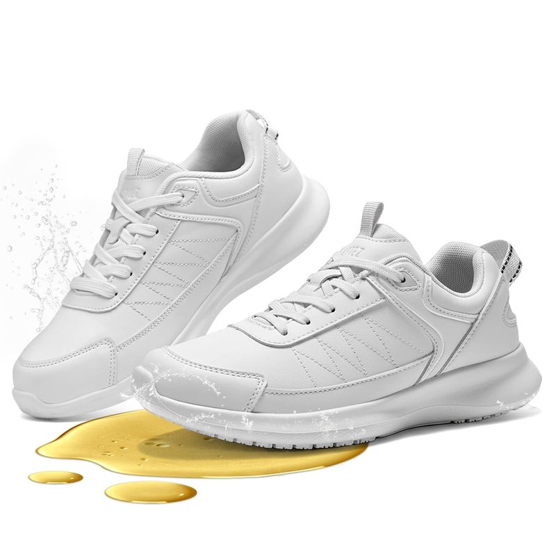 SPIEZ Women's Lightweight Work Trainers, Water Repellent Kitchen Shoes, Womens Work Safety Shoes, Ladies Shoes White UK 6