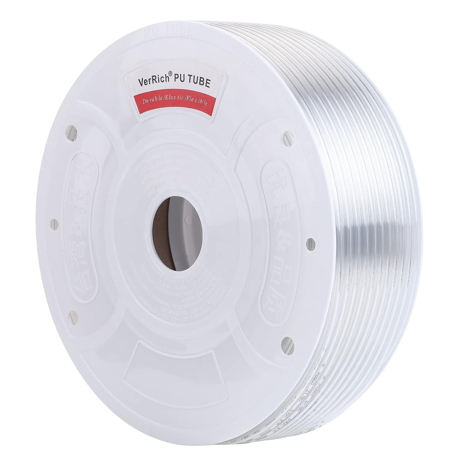 VerRich Pneumatic Tubing Pipe Pu Hose,Transparent White 8mm OD x 5mm ID 100 Meters(328 FT) PU Air Hose Line Tube for Air Compressor Transfer