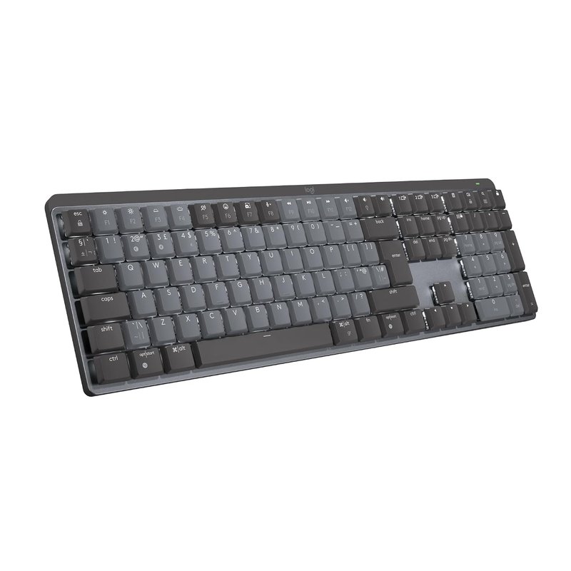 Logitech MX Mechanical Mini Wireless Illuminated Keyboard, Tactile Quiet Switches, Backlit, Bluetooth, USB-C, macOS, Windows, Linux, iOS, Android, Metal, QWERTY UK English Layout - Grey