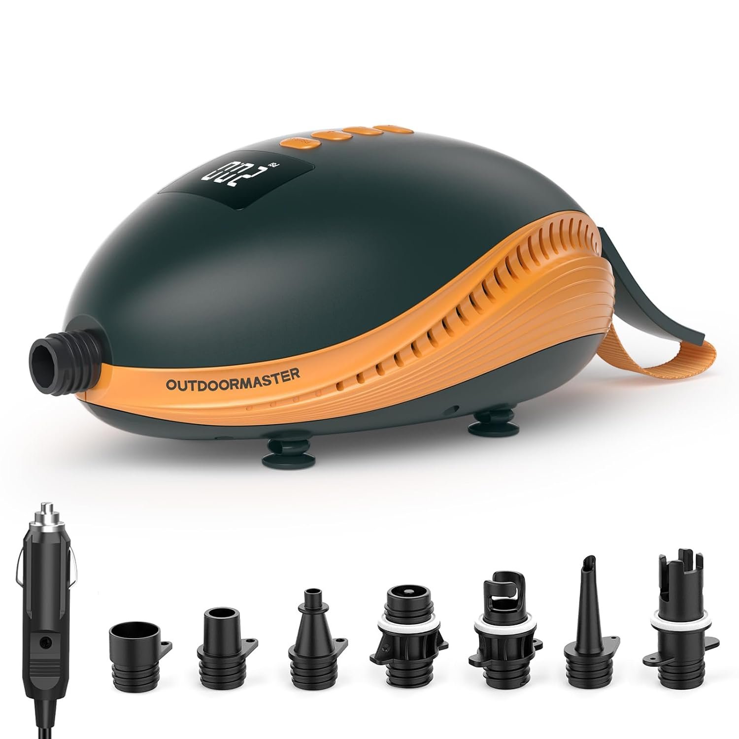 OutdoorMaster 20PSI Electric SUP Pump Paddle Board Pump The Dolphin - Quick Air Inflator & Auto-Off, 12V DC Car Connector for Inflatable Stand Up Paddle Boards, Boats, Water Sports