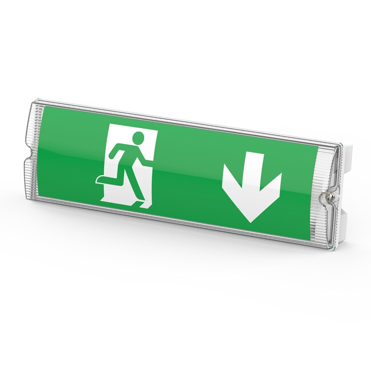 EVOGES IP65 3W Emergency LED Exit Sign Bulkhead, Self Test with Legend Set, Maintained & Non Maintaned, Ceiling & Wall Mounted (Pack of 1)