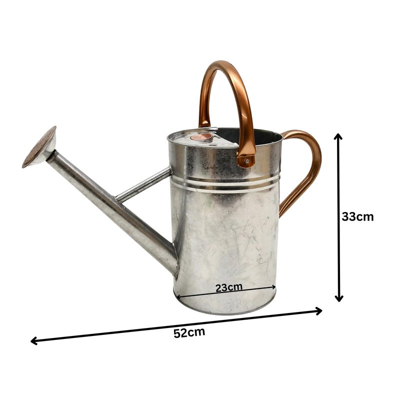 Garden Mile 9L Steel Plant Watering Can Outdoor All Year Round Plant Waterer Made From Galvanised Steel Metal Watering Cans For The Garden With Handle And Detachable Rose Rust-resistant
