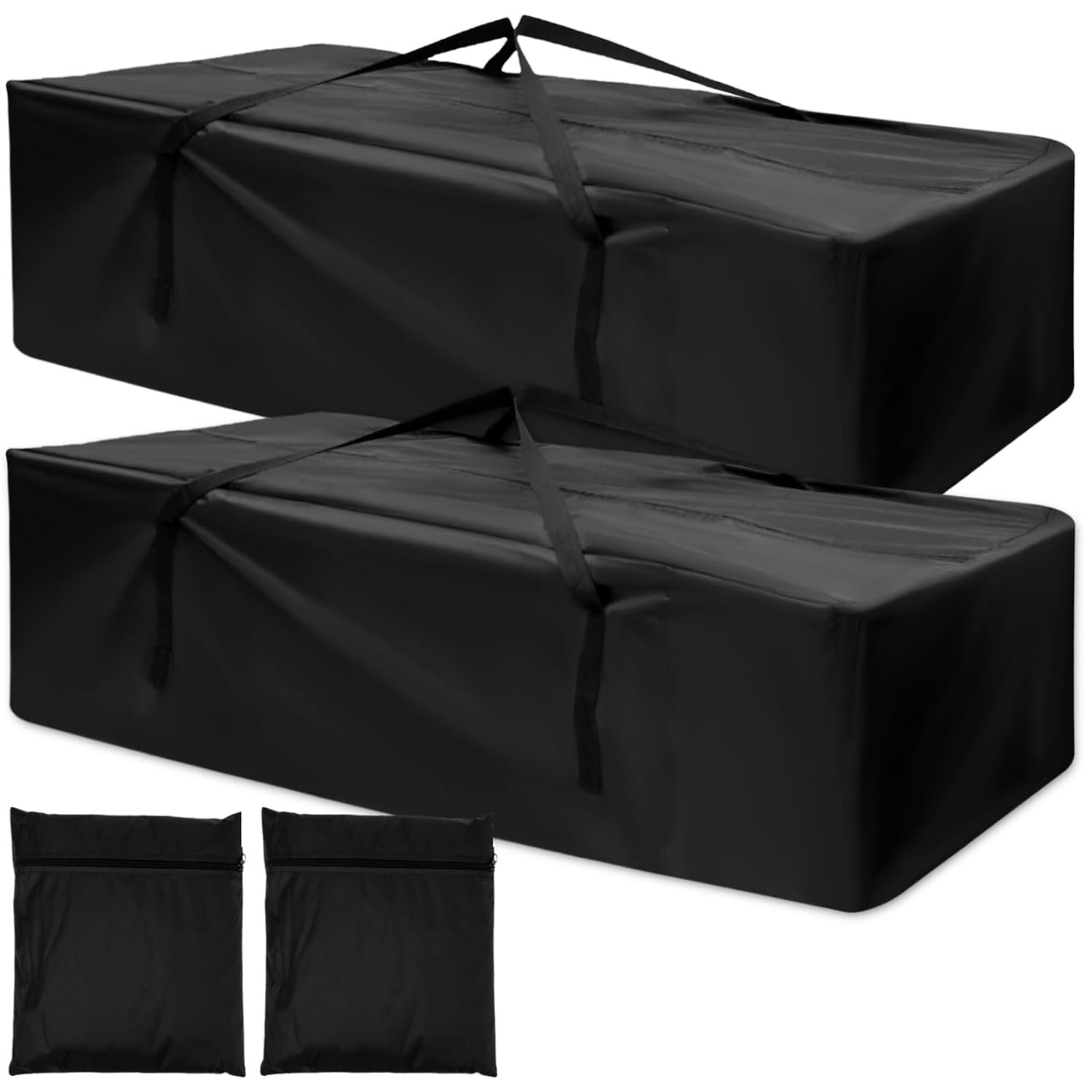 2pcs Garden Furniture Cushion Storage Bag, Waterproof Anti-UV Heavy Duty 210D Oxford Fabric Outdoor Garden Patio Cushion Storage Bags, Christmas Tree Storage Bag with Handle (2PCS (173x76x51cm))