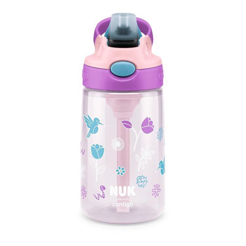 NUK By Contigo Easy Straw Cup, Drinking Bottle with Straw for Children (from 4 Years), Made of Durable Tritan, BPA-Free, Dishwasher Safe, 420 ml, Tulip