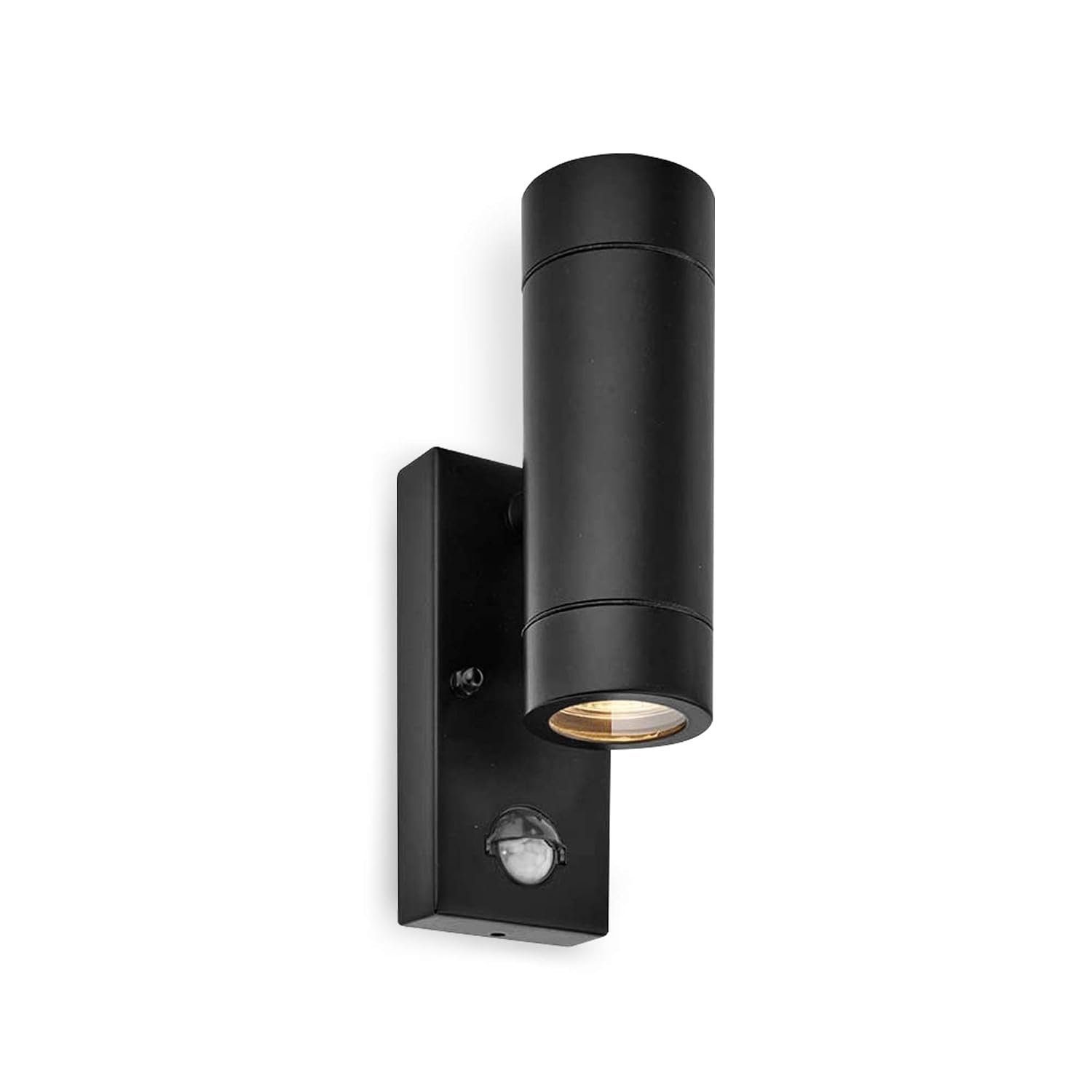 Palin Outdoor Lights with Built-in PIR – Outside Lights Mains Powered – GU10 LED Compatible Outdoor Wall Lights – Up Down Outside Lights – IP44 Rated Wall Light, Matt Black