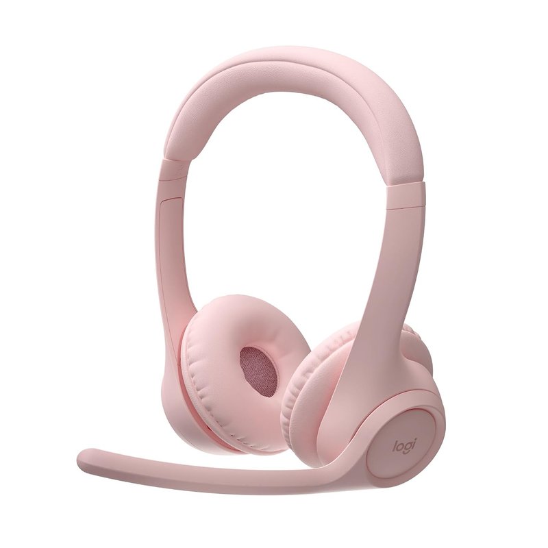 Logitech Zone 300 Wireless Bluetooth Headset With Noise-Cancelling Microphone, Compatible with Windows, Mac, Chrome, Linux, iOS, iPadOS, Android - Rose