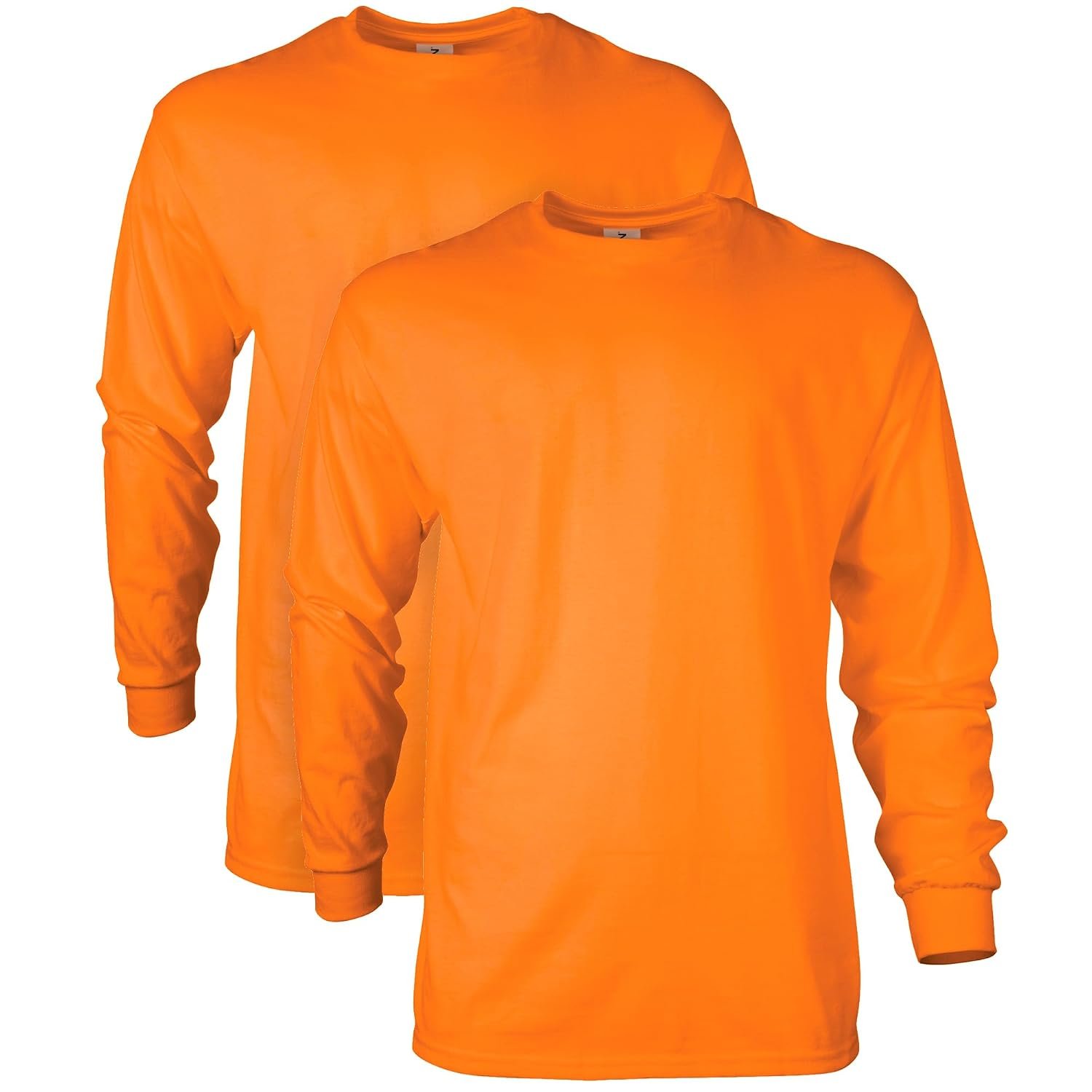 Gildan Unisex-Adult Ultra Cotton Long Sleeve T-Shirt, Style G2400, Multipack, Safety Orange (2-Pack), XXL