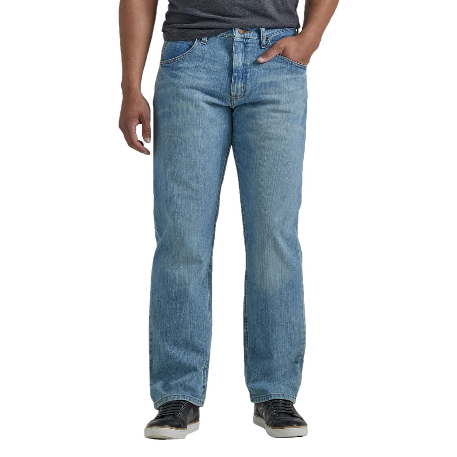 Wrangler Authentics Men's Authentics Big & Tall Classic Relaxed Fit Jean, Bleached Denim Flex, 54W / 32L
