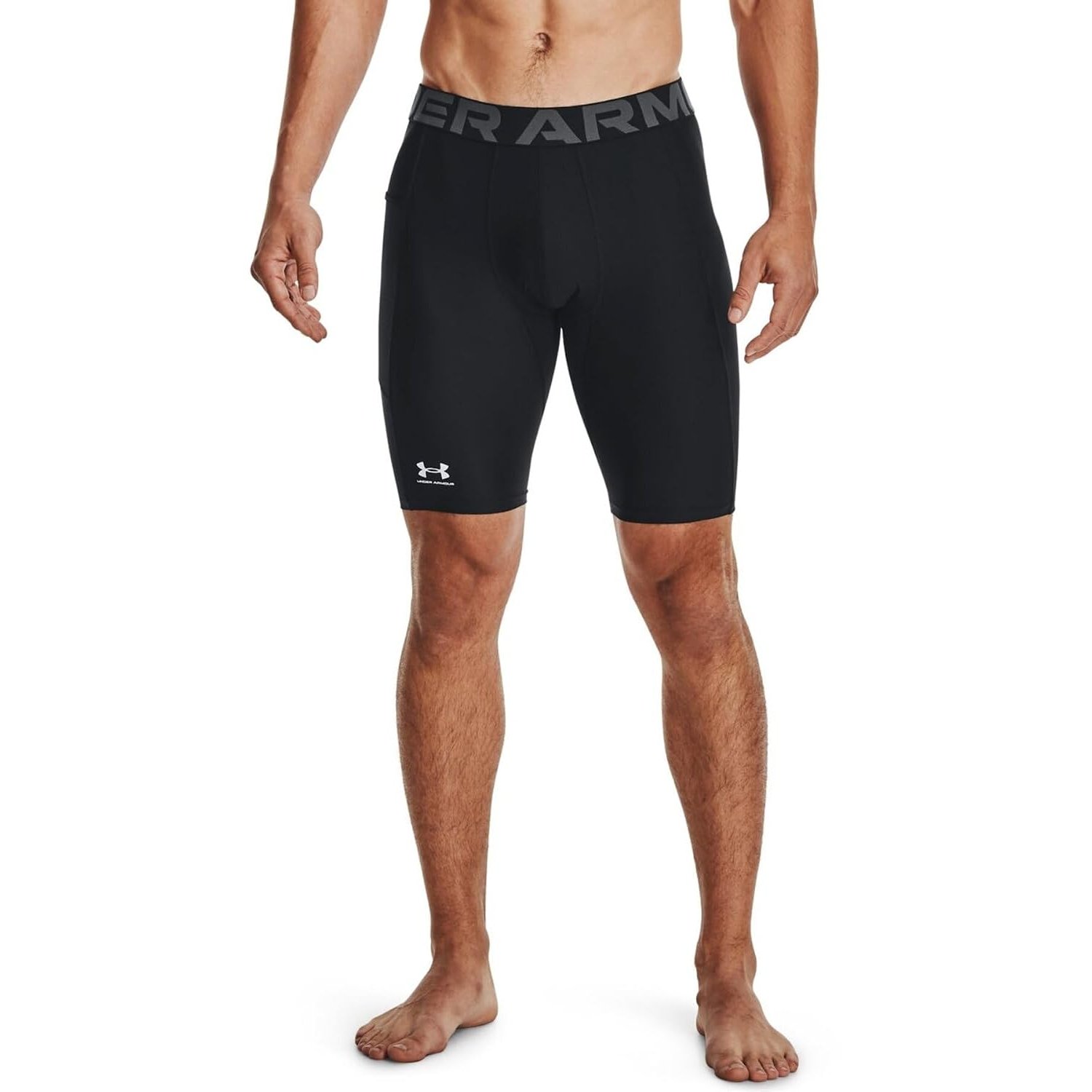 Under Armour UA HG Armour LNG Shorts - Shorts - Bottoms - Black/White - Size: MD