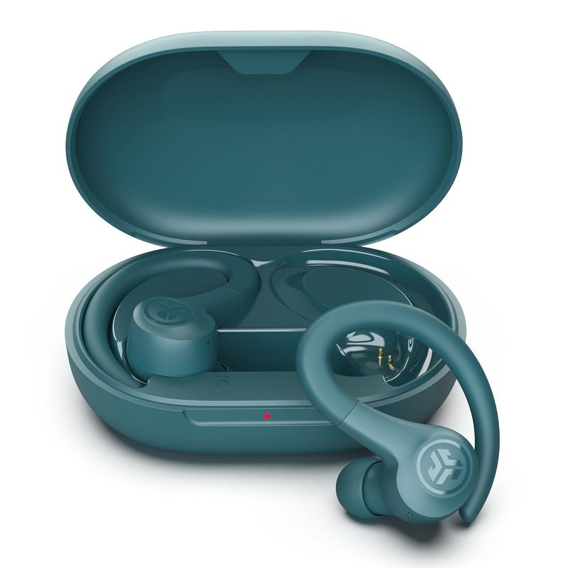 JLab Go Air Sport+ Running Headphones - True Wireless Headphones Bluetooth, Hook Over Ear Earbuds for Sports & Gym, 35+ H Playtime In Ear Buds, IP55 Sweat-Resistant, Be Aware Mode, Teal
