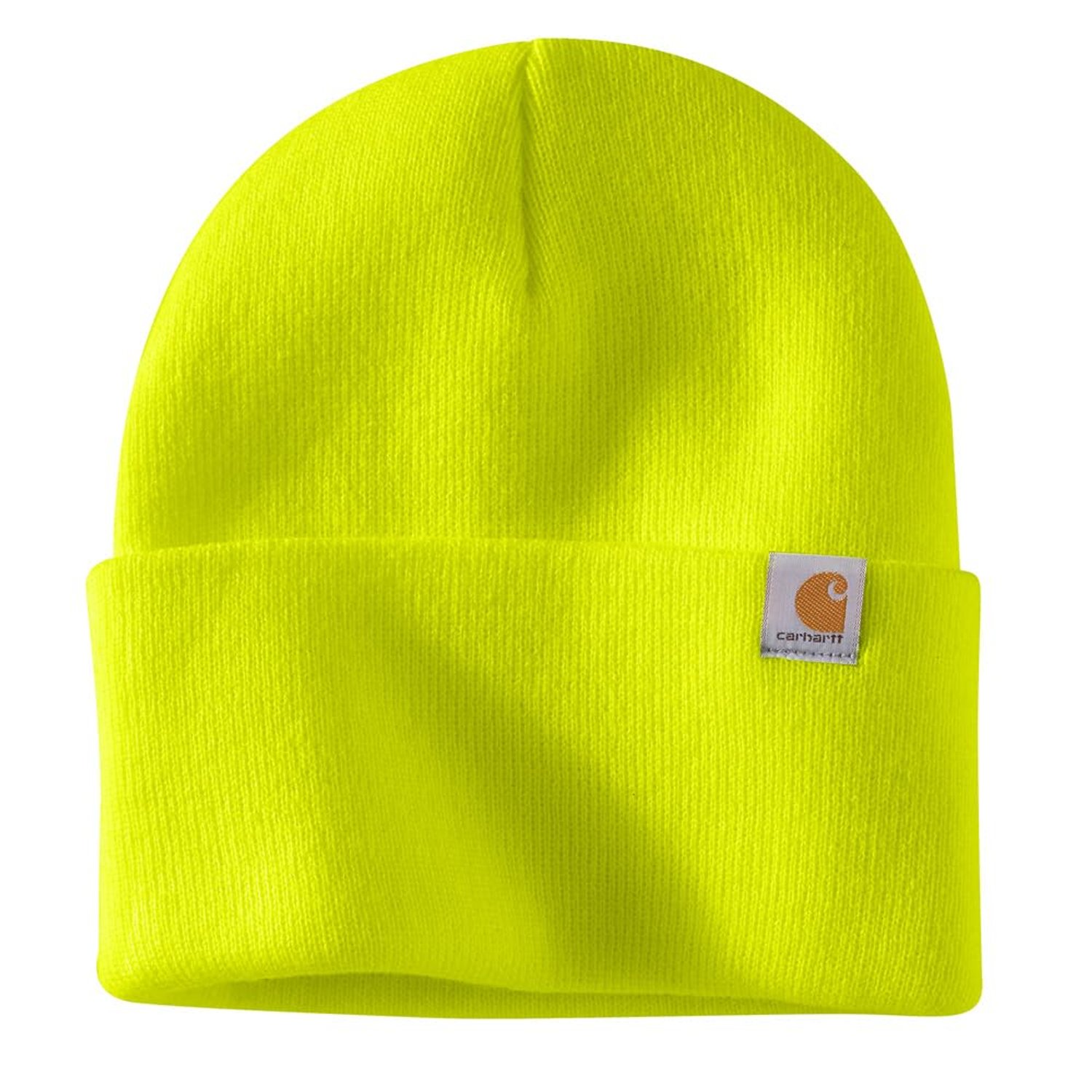Carhartt Men's Knit Cuffed Beanie 104597, Brite Lime, One size