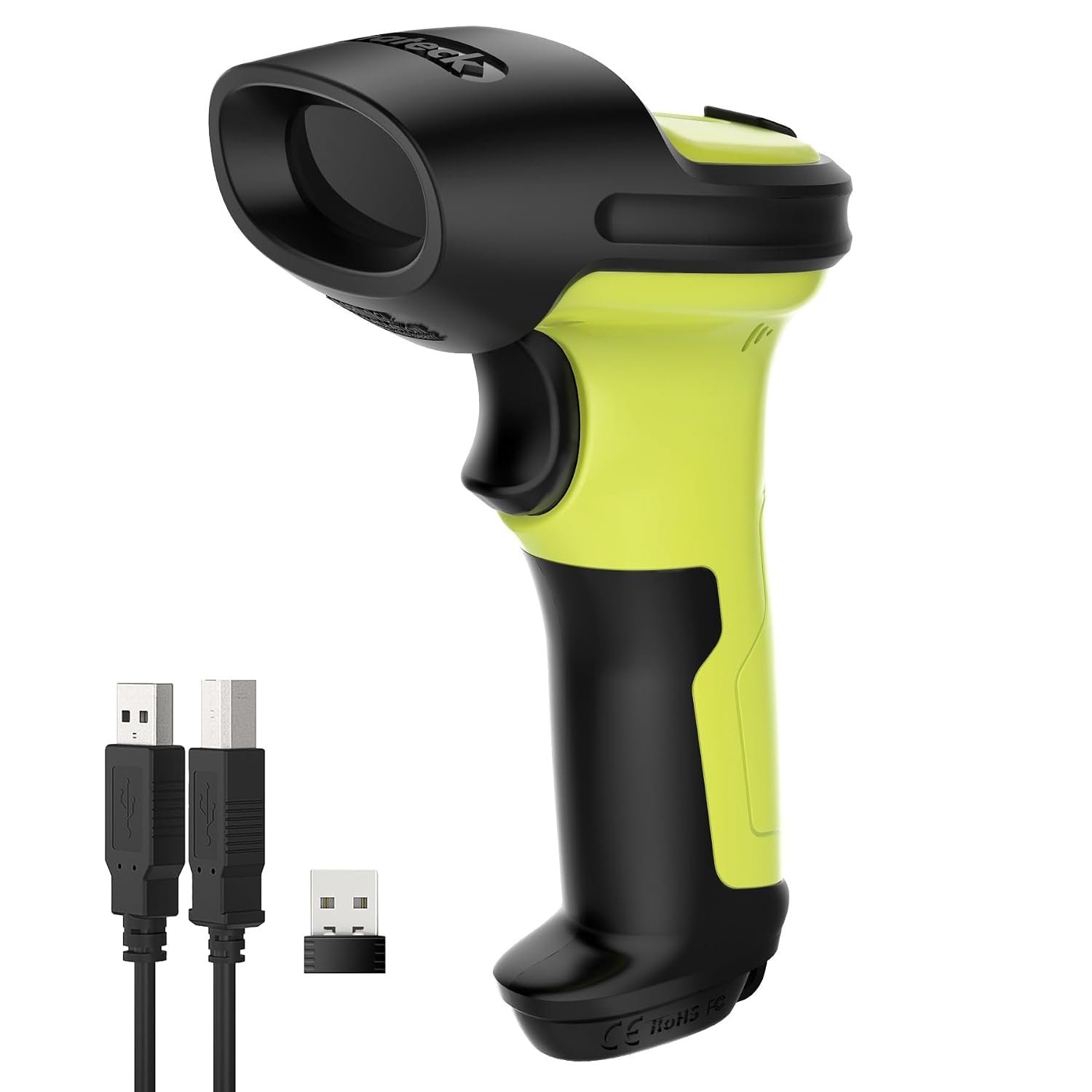 Inateck 2D Bluetooth Barcode Reader, Portable 1D 2D Wireless Barcode Reader, 1 Charge 180 Days Standby, Barcode Scanner with AI, App and SDK, BCST-72, Green