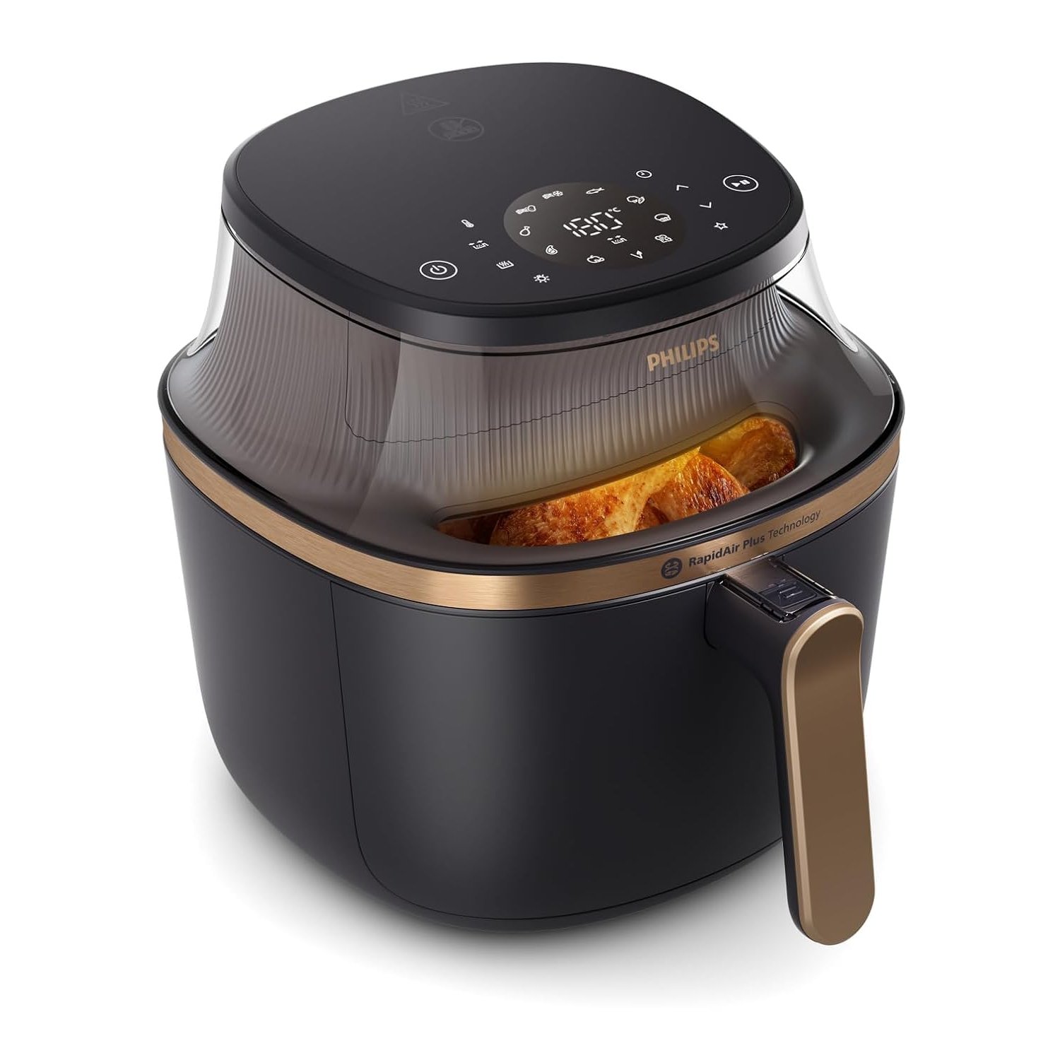 Philips Airfryer 3000 Series - Premium 7.2L Air fryer with Window, RapidAir Plus Technology, 16 Ways to Cook, 90% Less Fat, Easy to Clean, Touchscreen, Energy Saving (NA342/09)