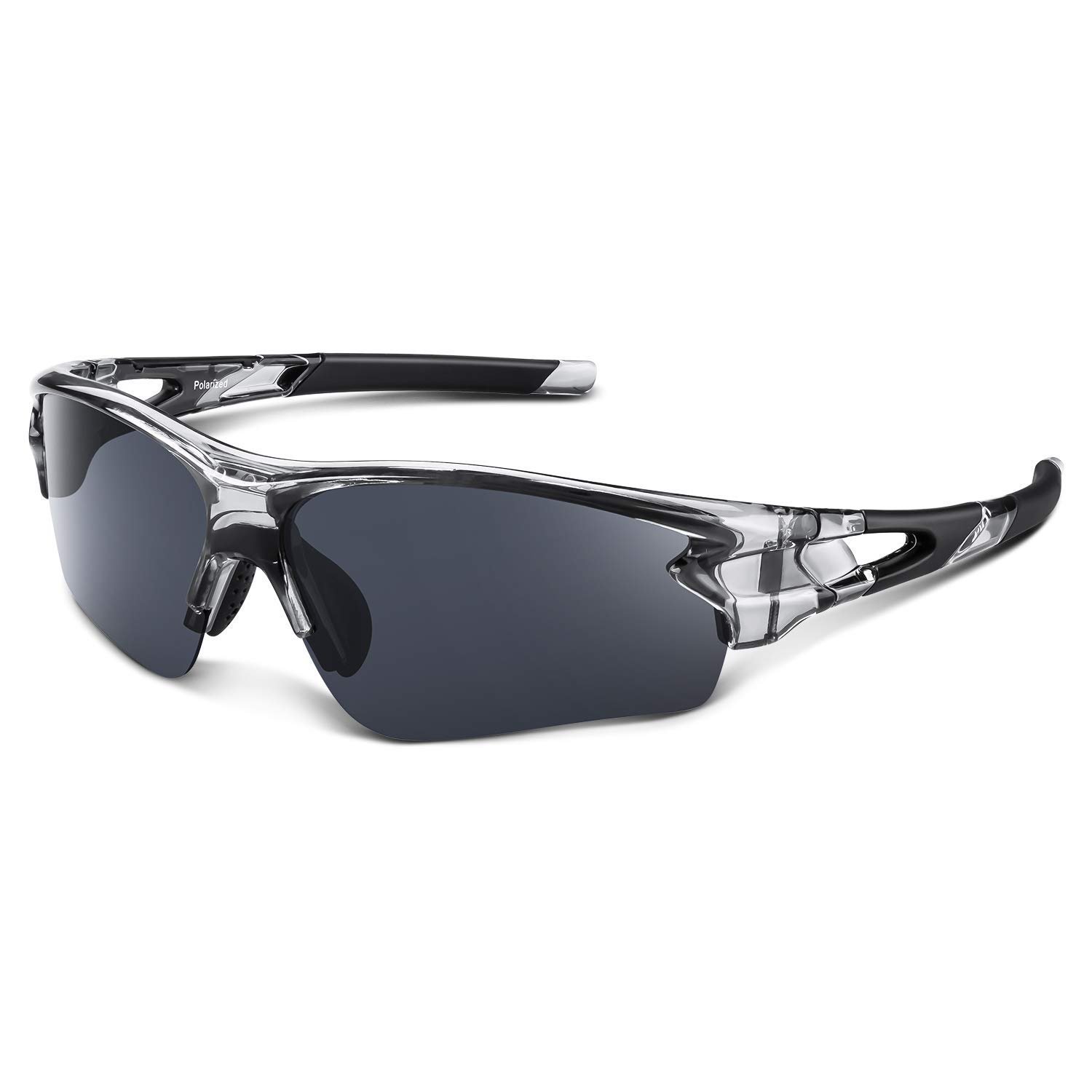 BEACOOL Polarized Sports Sunglasses for Men Women Youth Running Cycling Hiking Baseball Golf Fishing Driving Motorcycle TAC Glasses UV400 Protection,Clear Grey