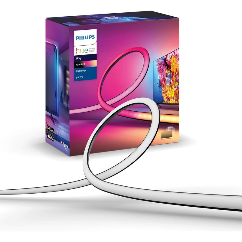 Philips Hue Gradient Lightstrip for 55 Inch TVs, Sync with Media and Gaming, LED Entertainment Smart Lighting with Voice Control, Gaming Light Compatible with Alexa, Google Assistant