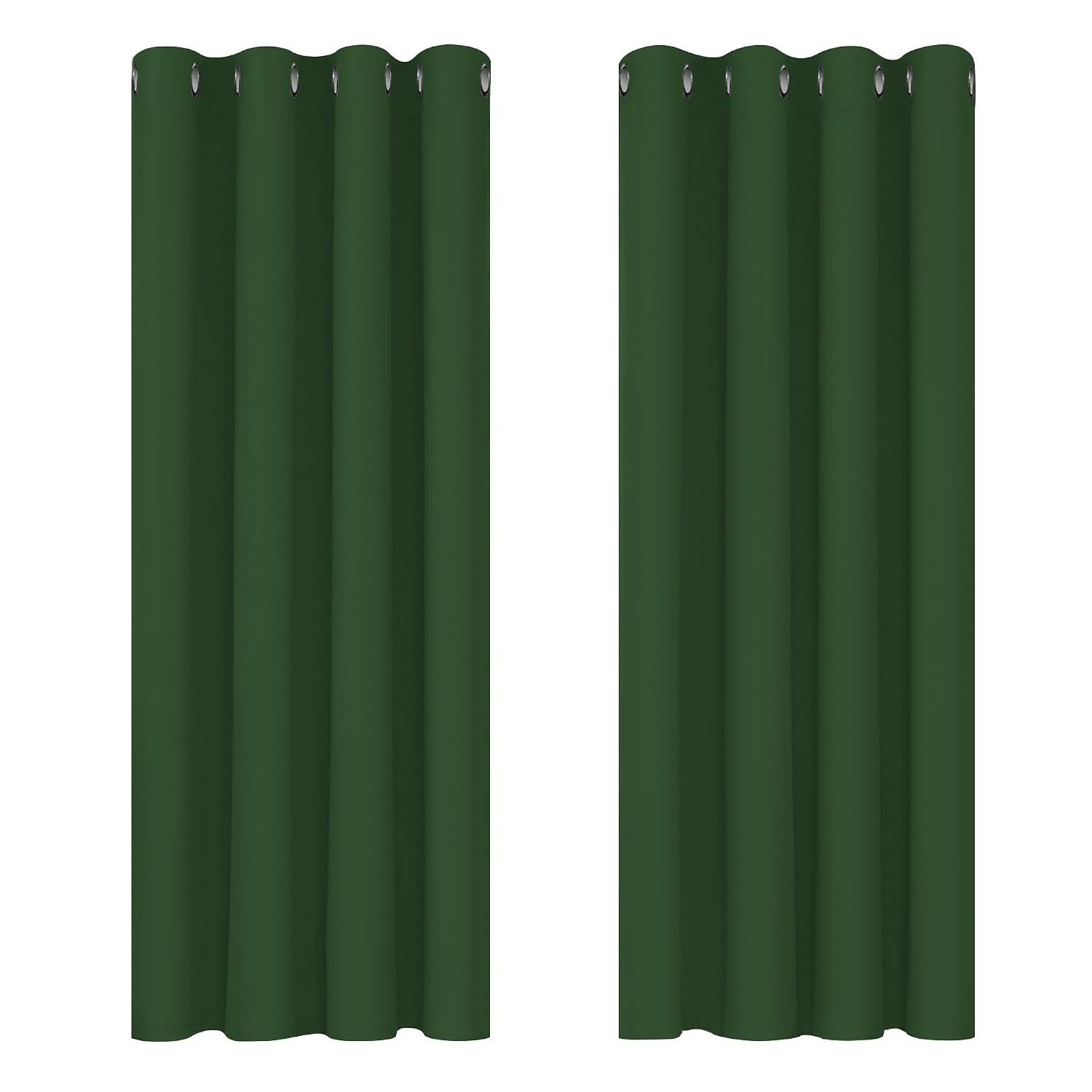 Deconovo Green Curtains Thermal Insulated Eyelet Blackout Curtains for Bedroom 46 x 54 Inch Forest Green Two Panels