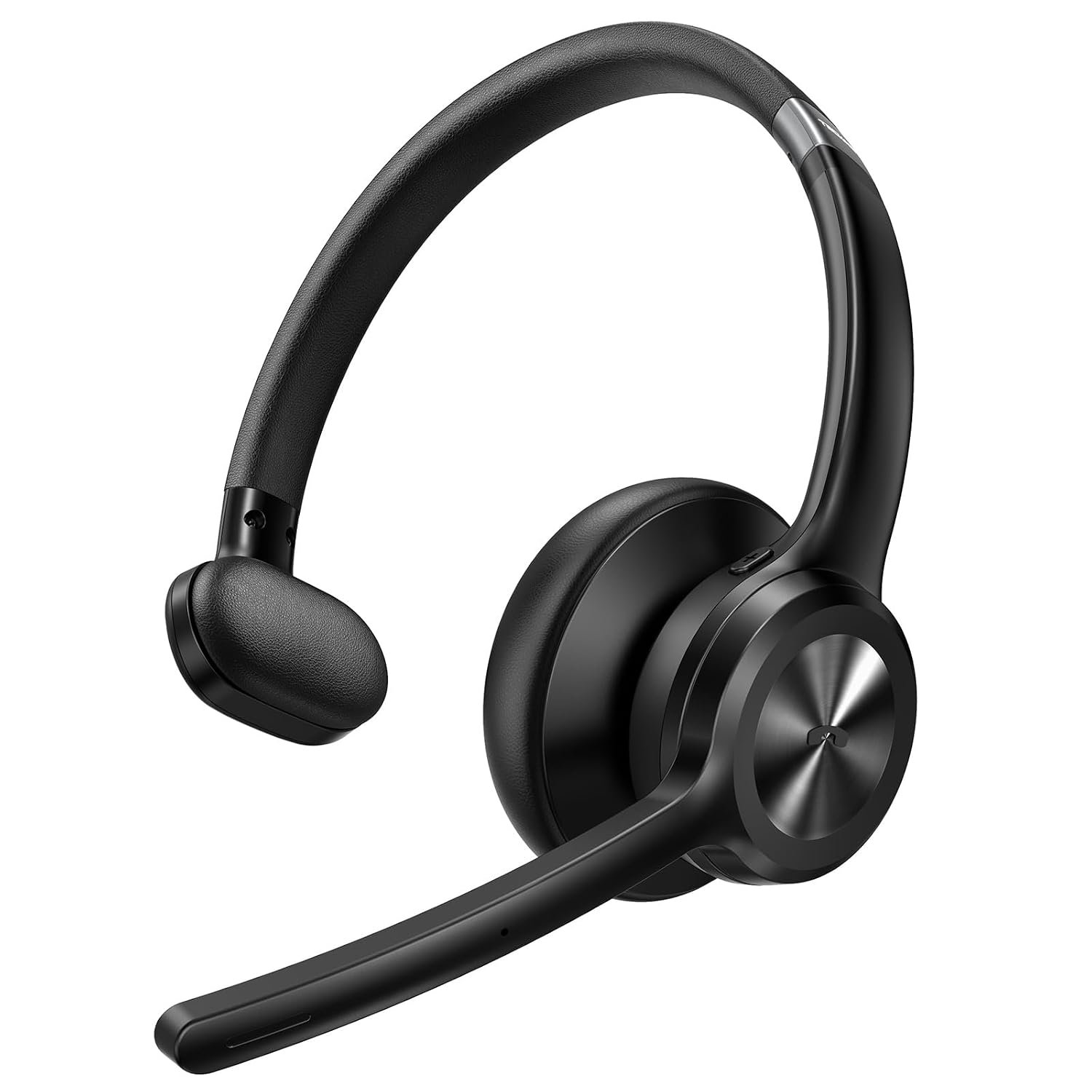 TECKNET Bluetooth Headset, Wireless Headset with Microphone Noise Cancelling for Work, BT6.0 with 60hrs Working Time, One Click Mute & Rotatable Mic Single Ear Headphone for Office/Call Center/Truck