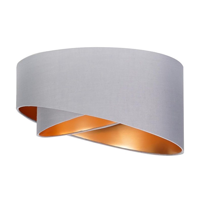 MiniSun | Modern Grey and Gold Double Layer Easy Fit Living Room Bedroom Ceiling Pendant Light Shade | Shades & Home Improvements Essential | 40cm Shade Width