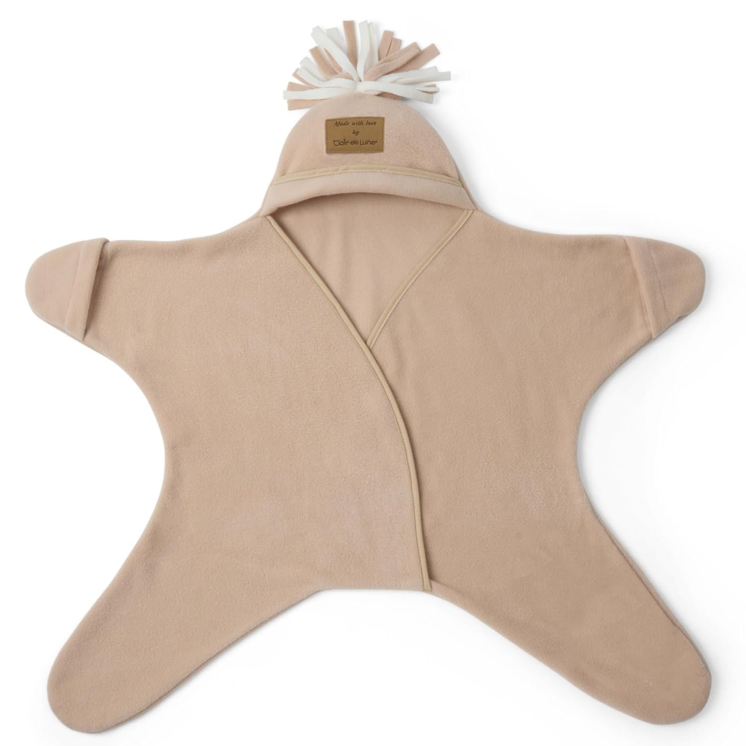 Clair de Lune Star Fleece Baby Wrap Blanket 0-6 Months (Oatmeal)