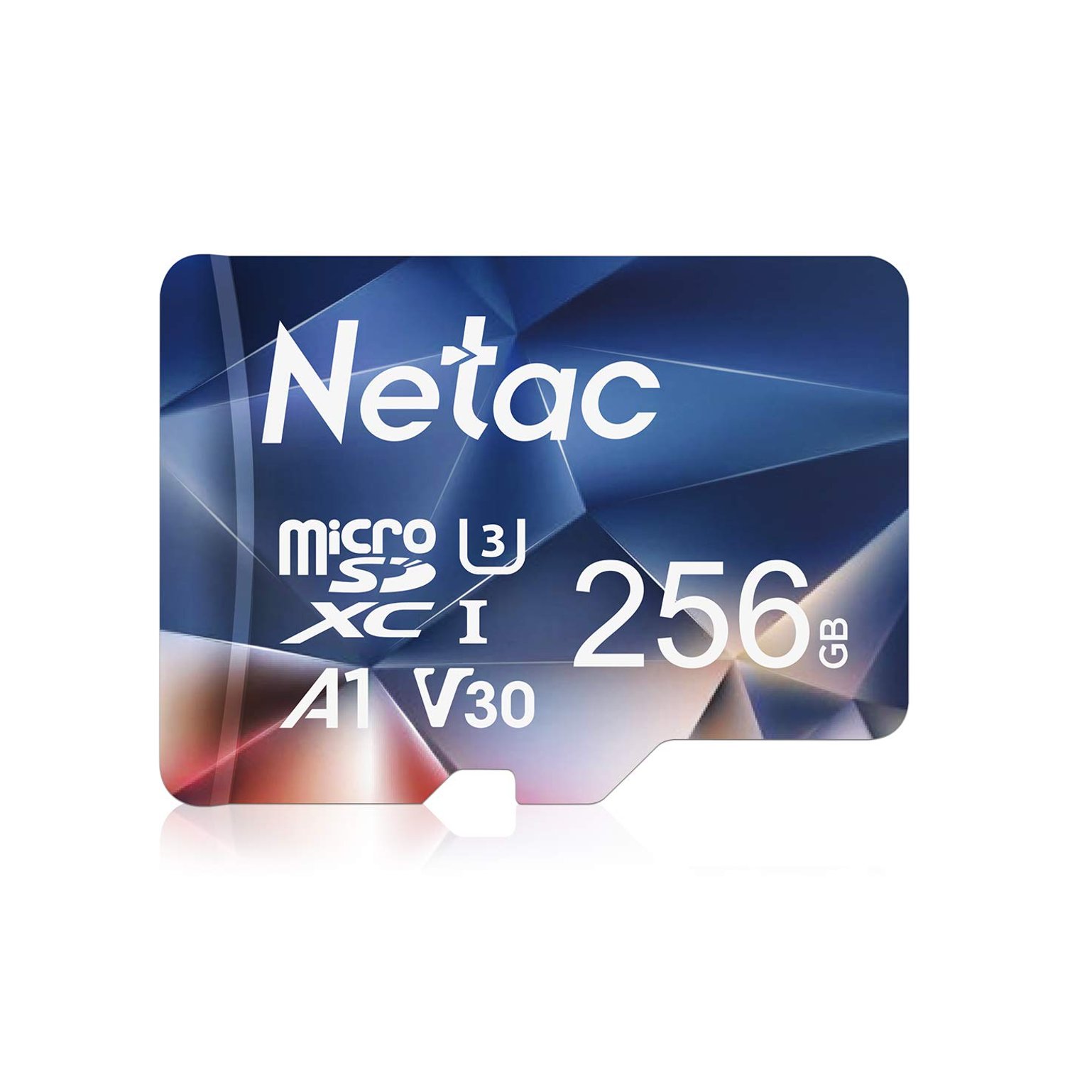 Netac 256GB MicroSDXC Memory Card, Micro SD Card, 4K Full HD Video Recording, UHS-I, C10, U3, A1, V30, for Camera, Smartphone, Security System, Drone, Dash Cam