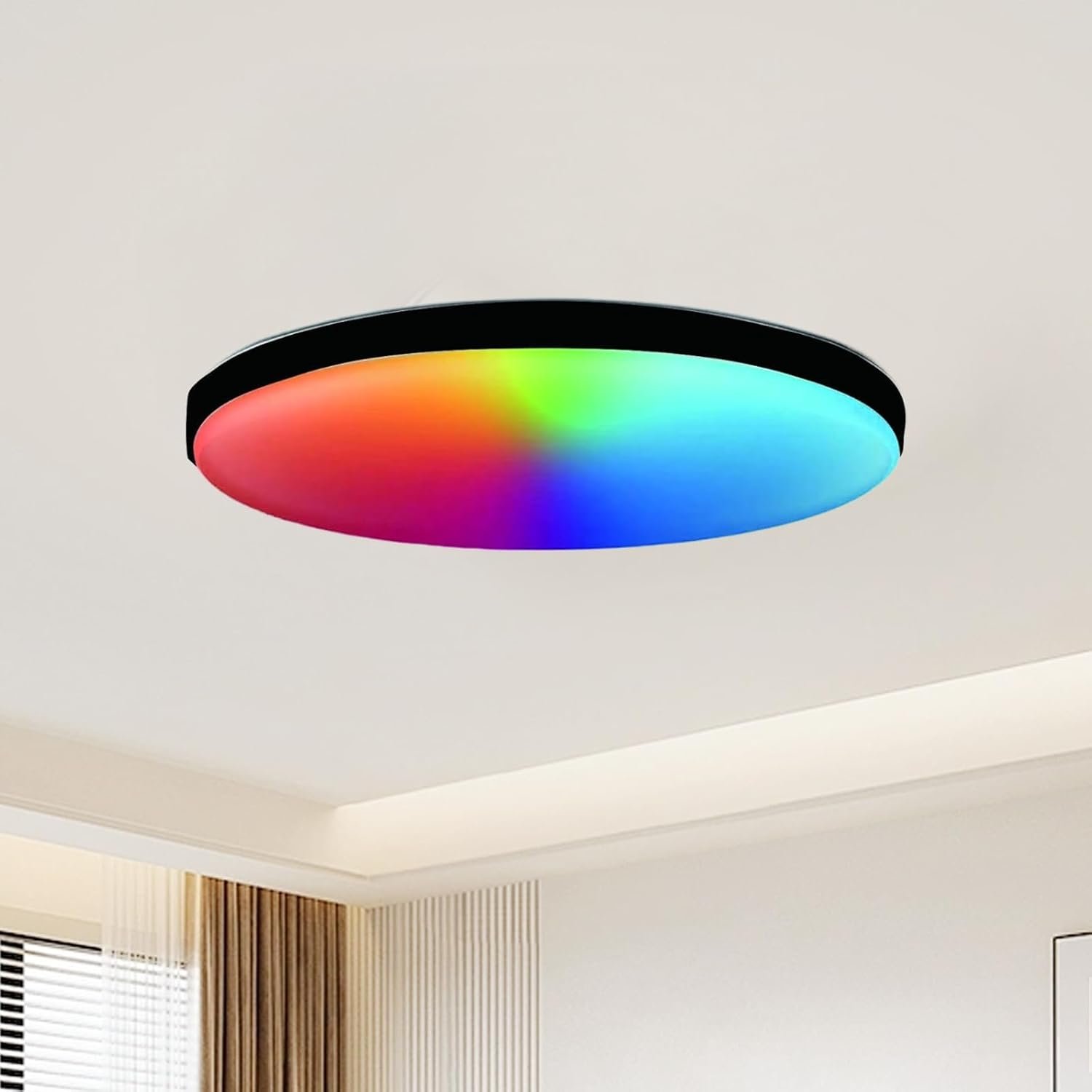 Refein Smart LED Ceiling Light Dimmable, 24W Flush Led RGB Colour Changing Ceiling Light Compatible with Alexa & Google Home 30CM Ceiling Lamps for Bedroom Bathroom Living Room (2700-6500K)