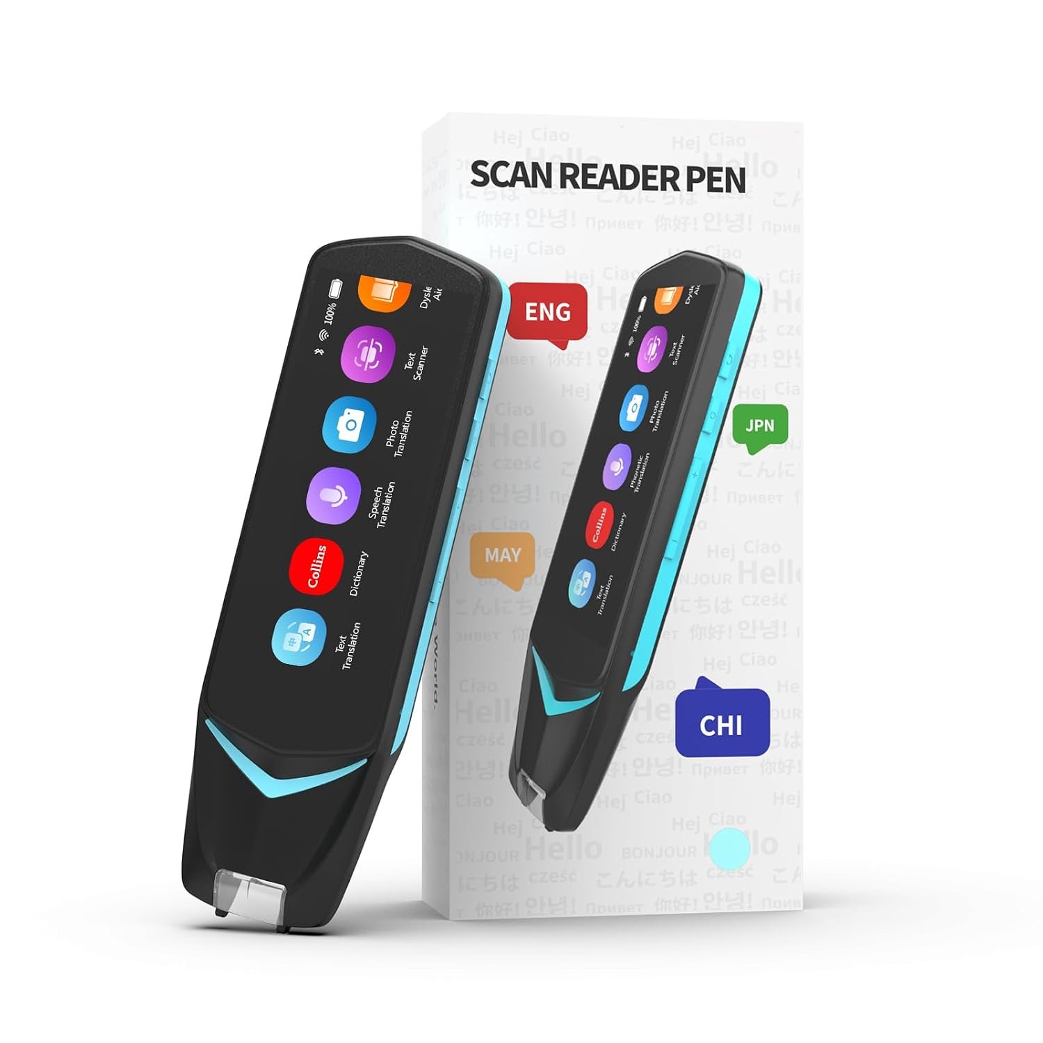 NEWYES Scan Reader Pen 4 Pro with 3.99inch Touchscreen,Text to Speech Reading Pen, Smart recording Learning Pen for Students