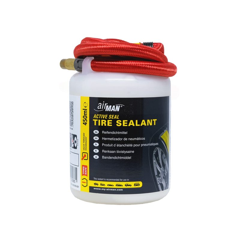 AirMan 65-005-001 ATVT HB Tyre Repair Sealant 450 ml-Assorted hose(Red/Black)