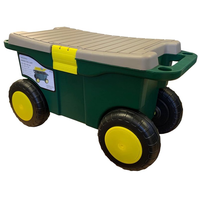 Selections Rolling Garden Seat Sit On Garden Tool Storage Cart Perfect for Weeding